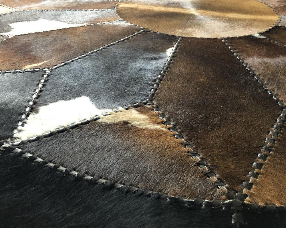 round cowhide rug