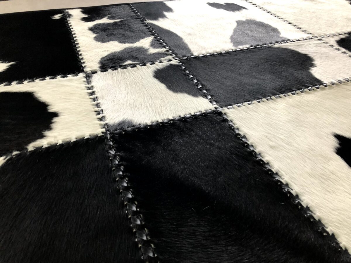 black and white cowhide rug