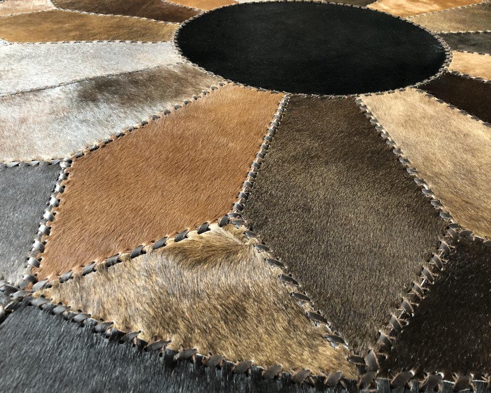 round cowhide rug