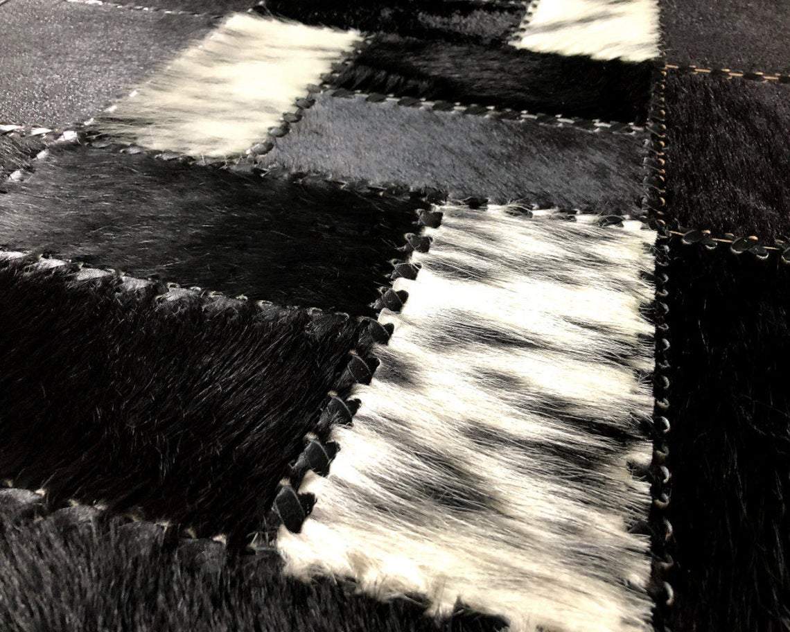 black cowhide rug